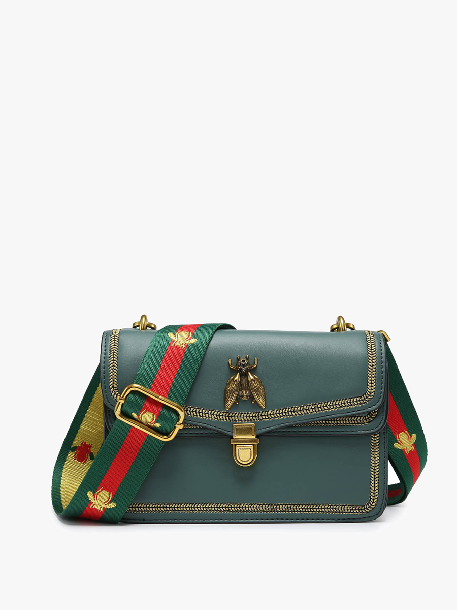 Jen & Co Bee Crossbody w/ Guitar Strap: Red