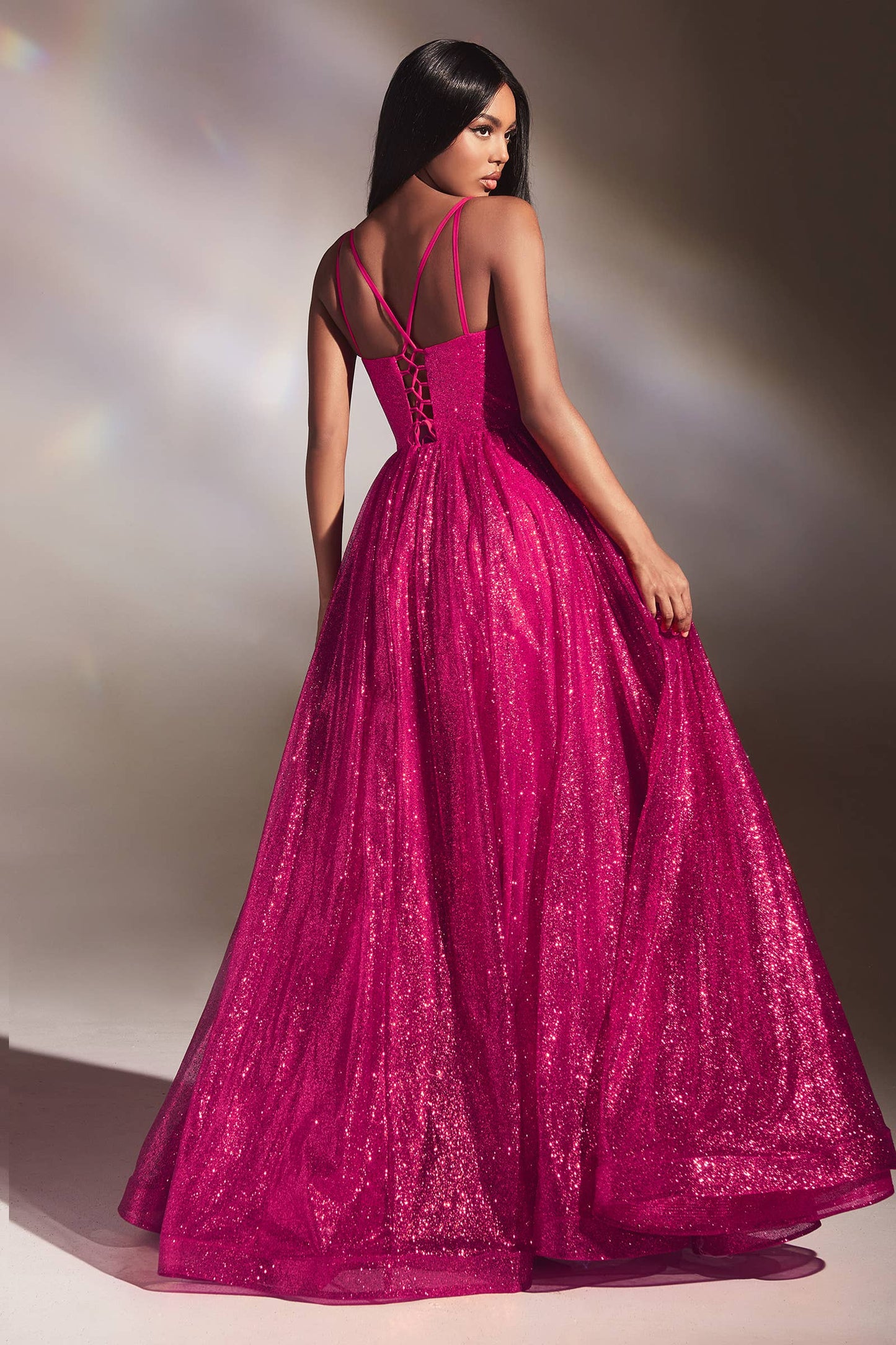 Ladivine by Cinderella Divine - LAYERED GLITTER BALL GOWN: Royal / 4