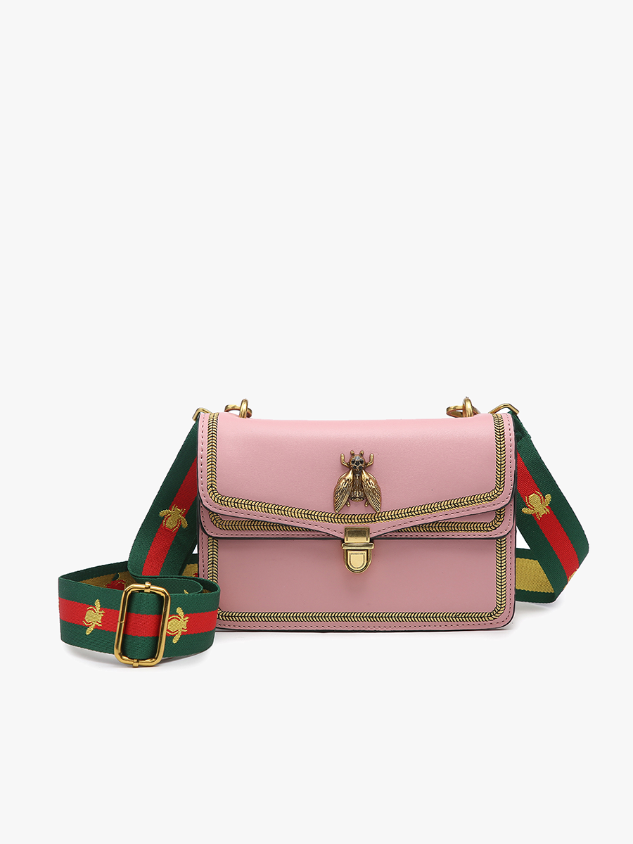 Jen & Co Bee Crossbody w/ Guitar Strap: Red