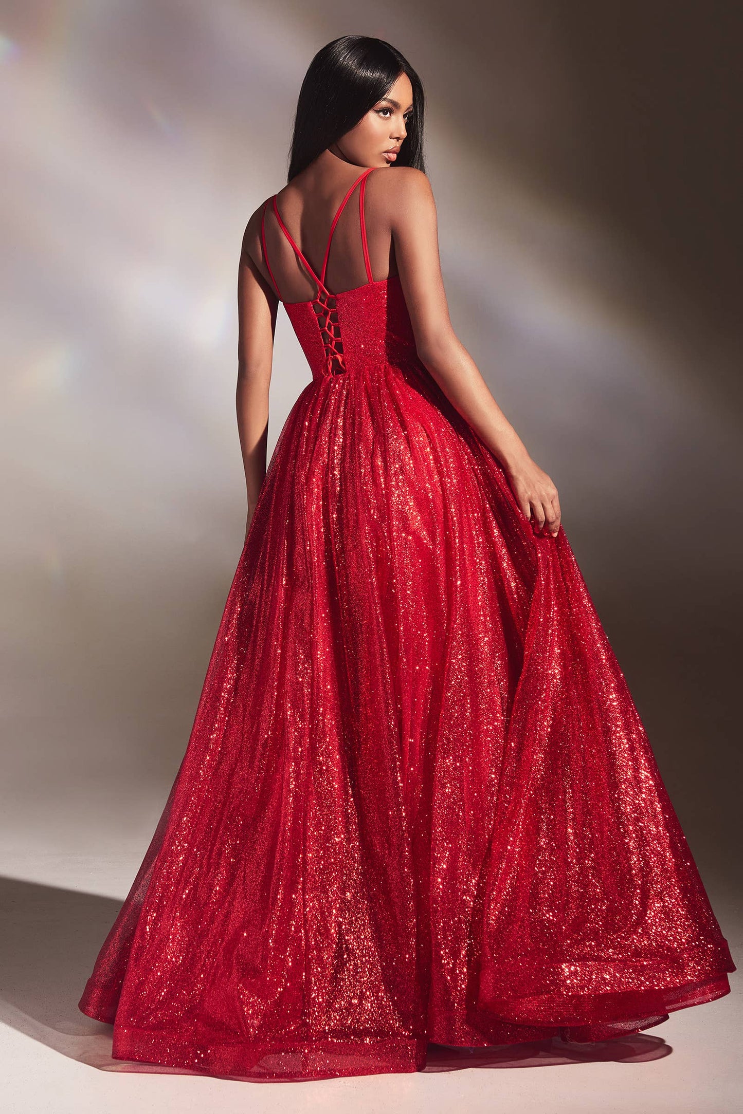 Ladivine by Cinderella Divine - LAYERED GLITTER BALL GOWN: Royal / 4