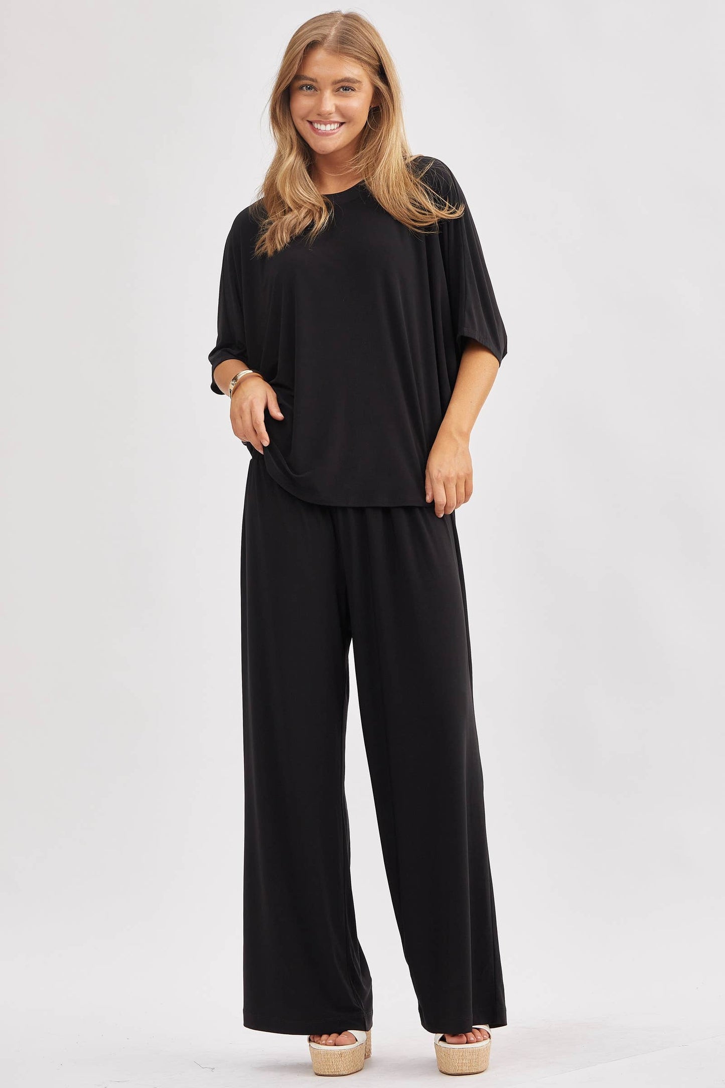 Dear Scarlett - Flowy Top + Wide Leg Set TRVSET-COASTAL: Royal Blue / L