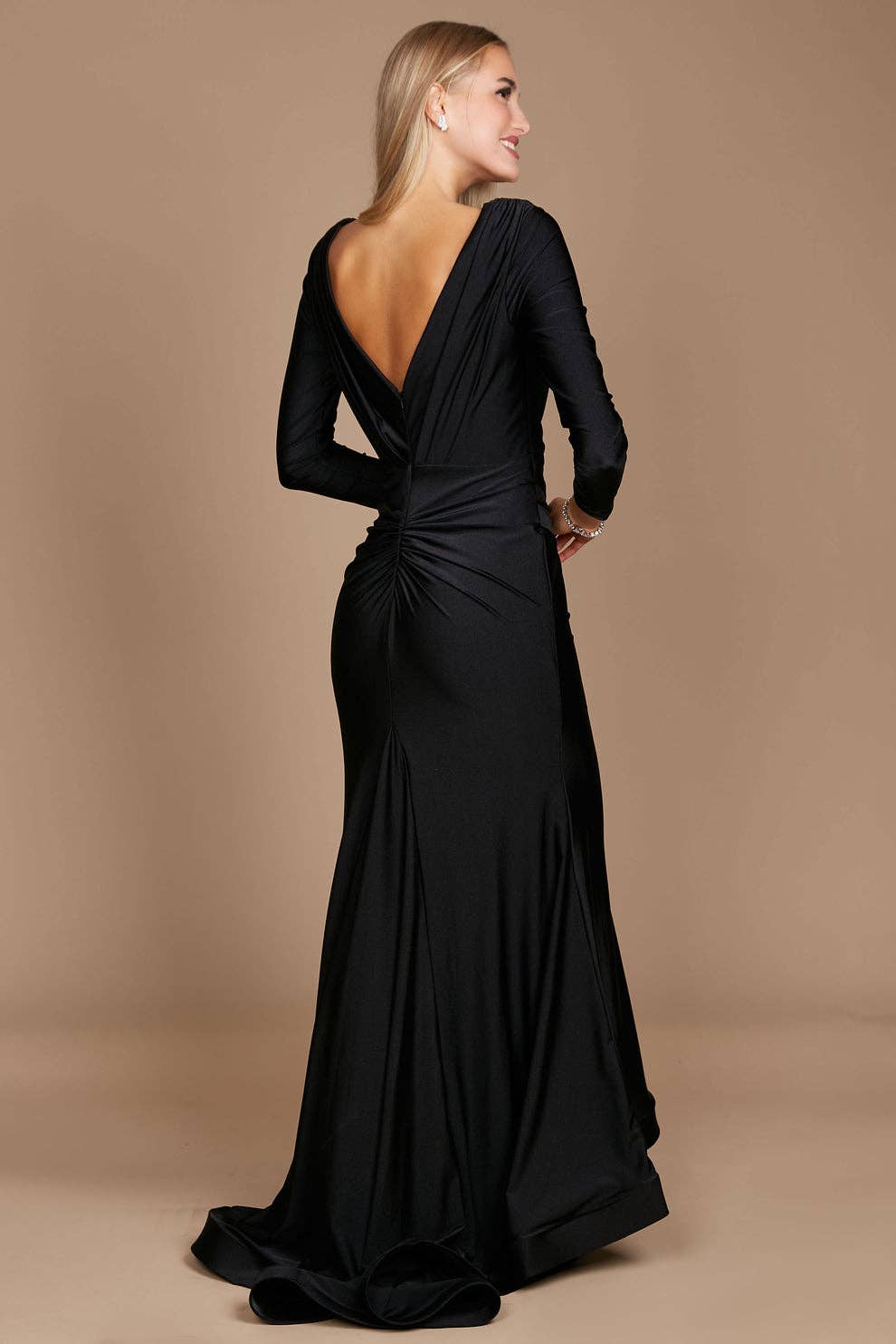 Kos Couture - Long Sleeve Formal Evening Dress : Royal / 12