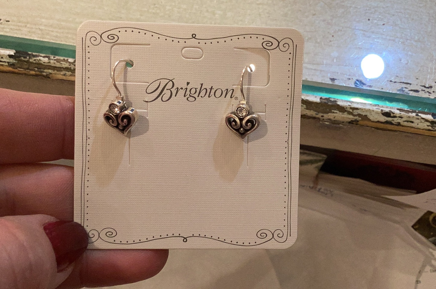 Brighton ALCAZAR Heart LVRBK EARRINGS DANGLE