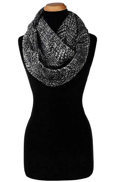 Infinity Scarf: Faux Fur 100% Polyester / Infinity Scarf / Desert Sand in Charcoal