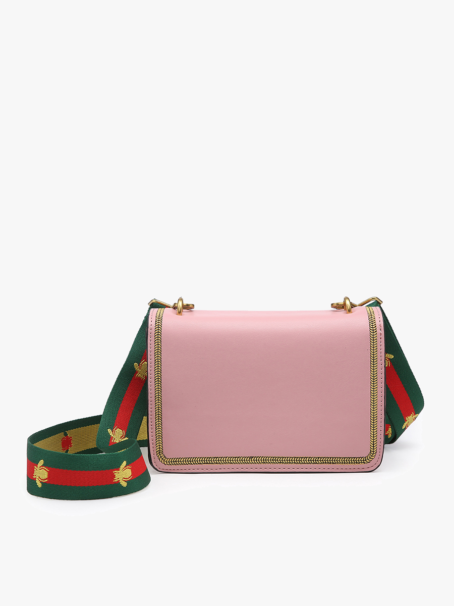 Jen & Co Bee Crossbody w/ Guitar Strap: Red
