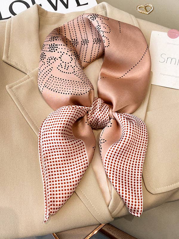 U.Z. Polka-Dot Leisure Fashion Scarf: BEIGE