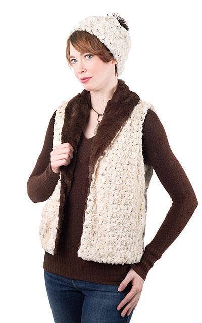 Shawl Collar Vest - Reversible Only 4 available: Medium / khaki / Cuddly Ivory