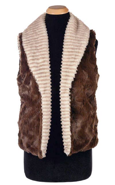 Shawl Collar Vest - Reversible Only 4 available: Medium / khaki / Cuddly Ivory