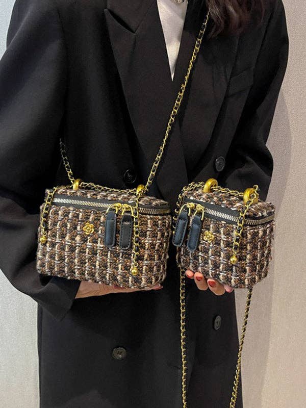 UZ Wholesale Store - Chains Geometric Zipper Crossbody Bags Bags Accessories Bags: PINK / LARGE SIZE