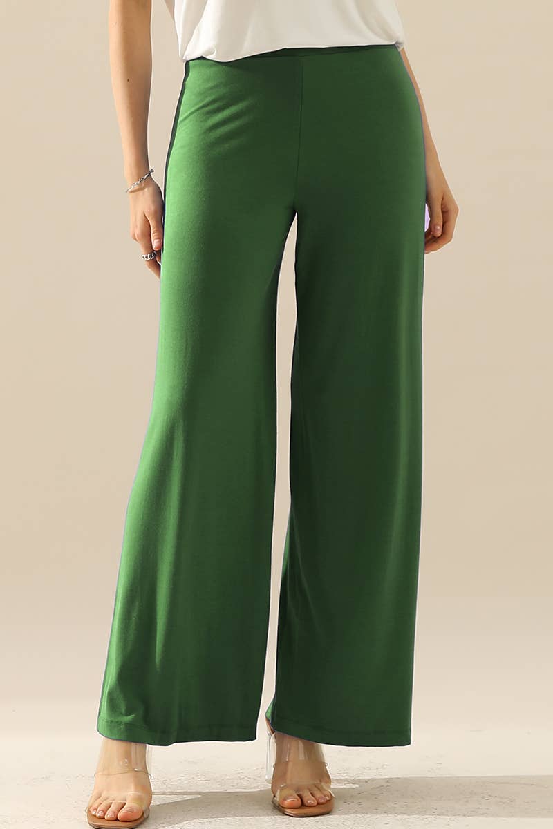 NINEXIS - CWBLP410-P_PLUS SIZE HIGH WAIST WIDE LEG PALAZZO LOOSE PANTS: BLACK / (3X) 1