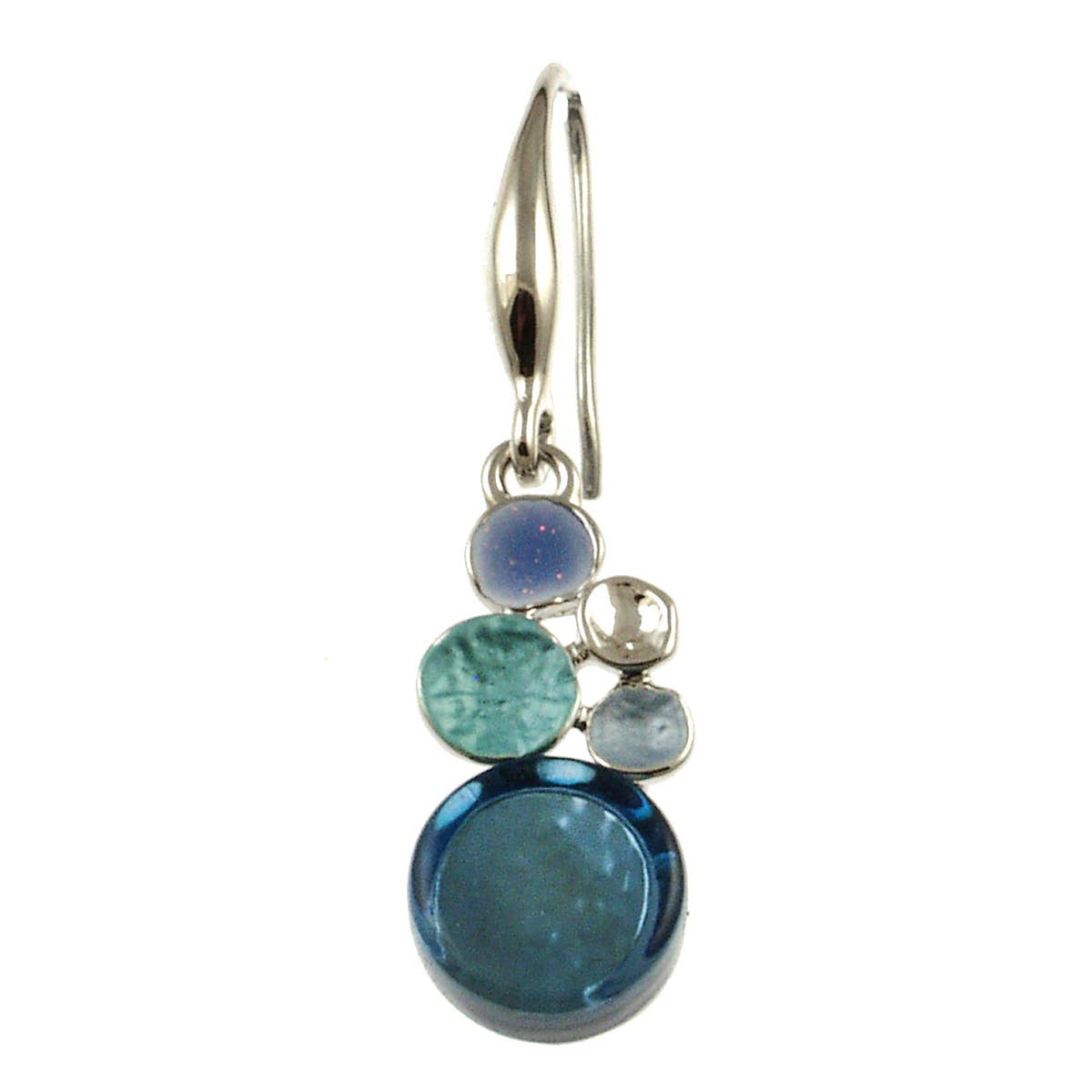 Origin Jewelry - Multi Dot Earring, Two-Tone Shell & Resin: Blue