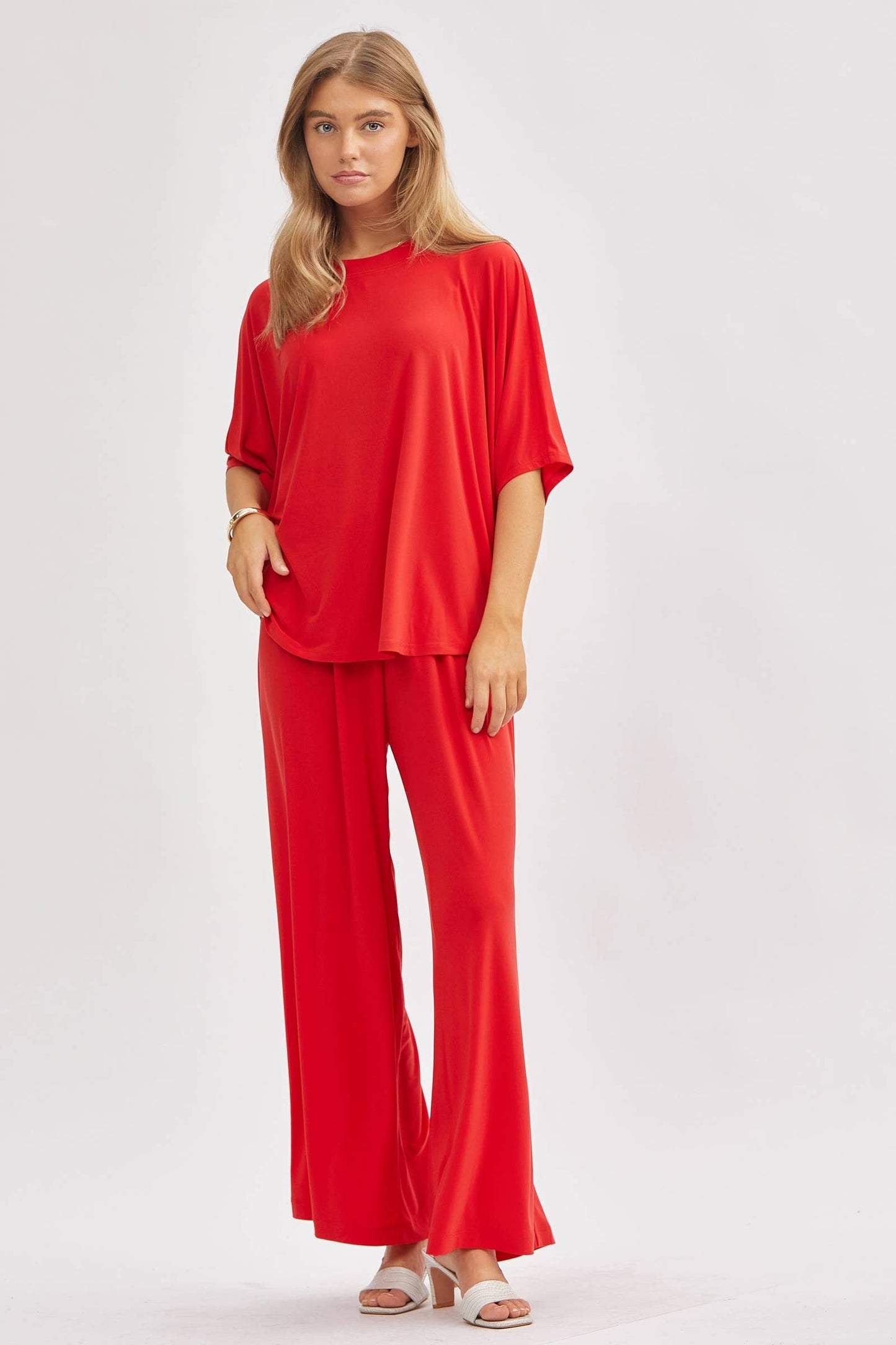 Dear Scarlett - Flowy Top + Wide Leg Set TRVSET-COASTAL: Royal Blue / L