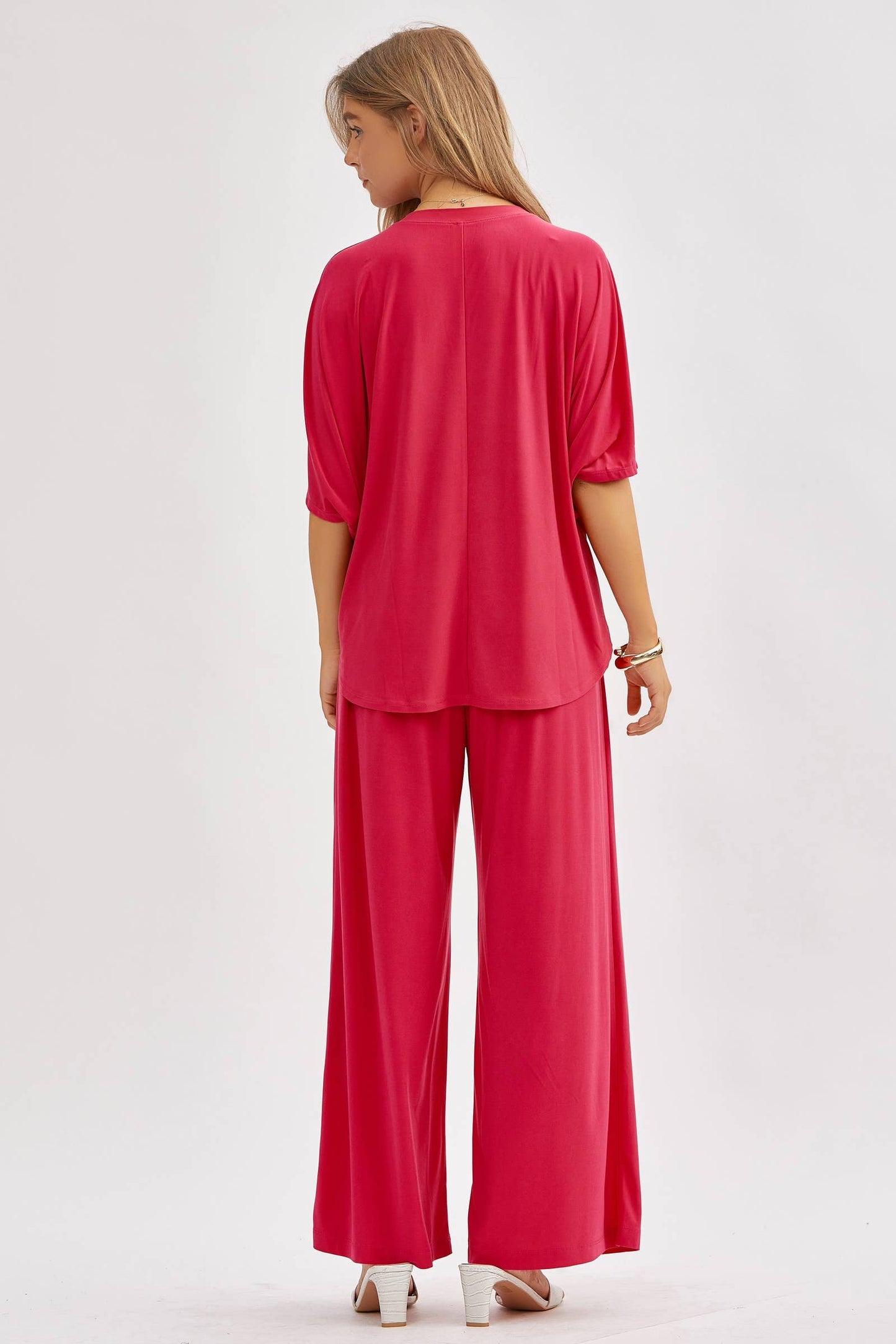 Dear Scarlett - Flowy Top + Wide Leg Set TRVSET-COASTAL: Royal Blue / L
