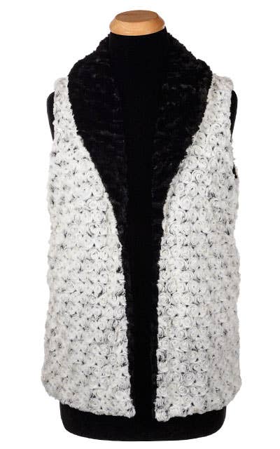 Shawl Collar Vest +4" - Reversible: Medium / 8mm Black & White / Black