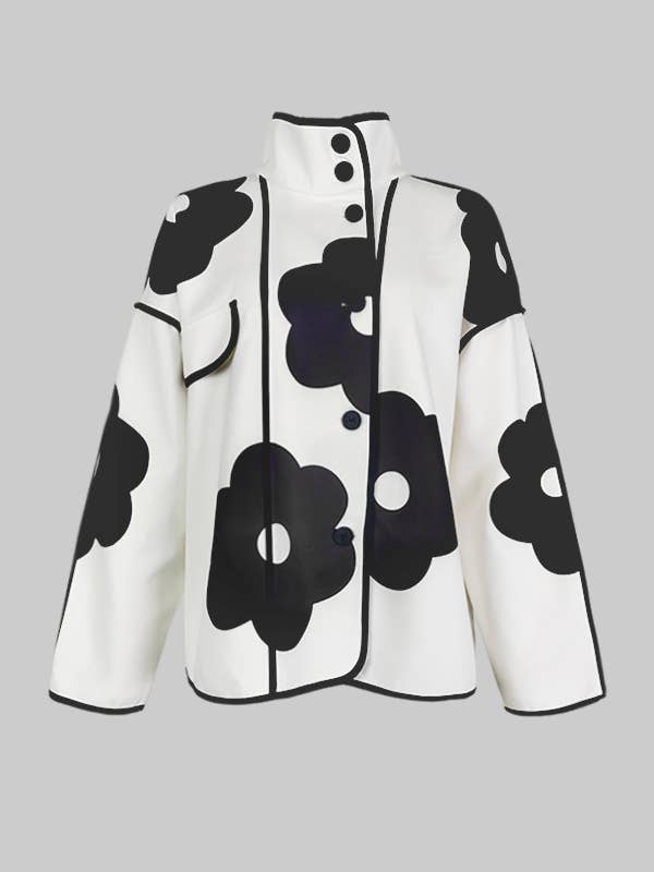 UZ Wholesale Flower Print Loose Jacket XL