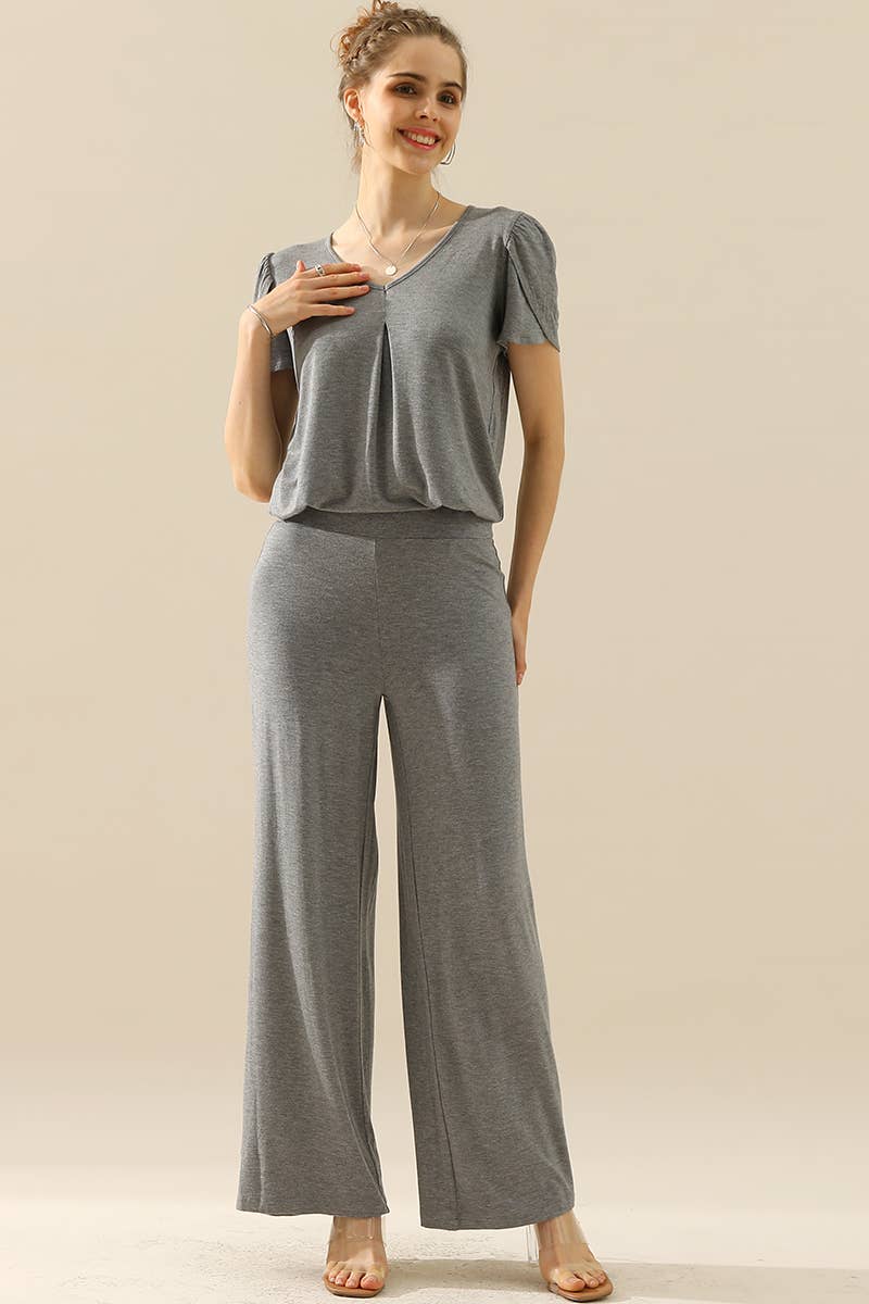 NINEXIS - CWBLP410-P_PLUS SIZE HIGH WAIST WIDE LEG PALAZZO LOOSE PANTS: BLACK / (3X) 1