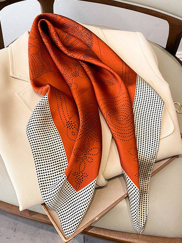 U.Z. Polka-Dot Leisure Fashion Scarf: BEIGE