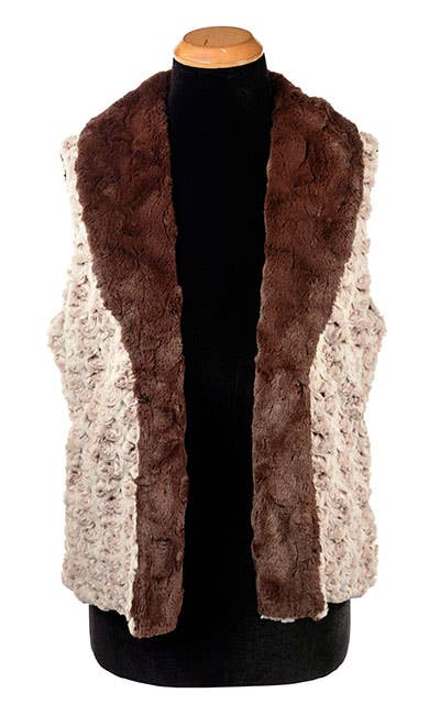 Shawl Collar Vest - Reversible Only 4 available: Medium / khaki / Cuddly Ivory