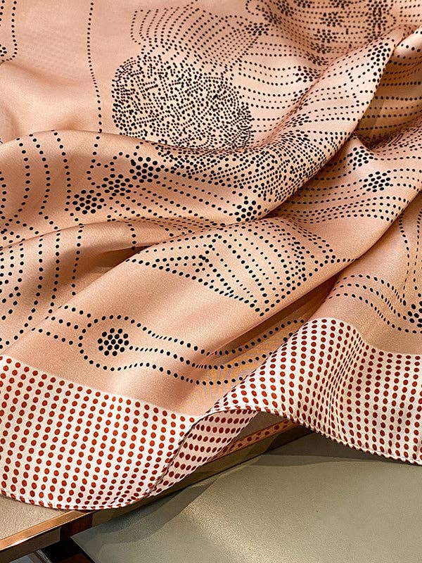 U.Z. Polka-Dot Leisure Fashion Scarf: BEIGE