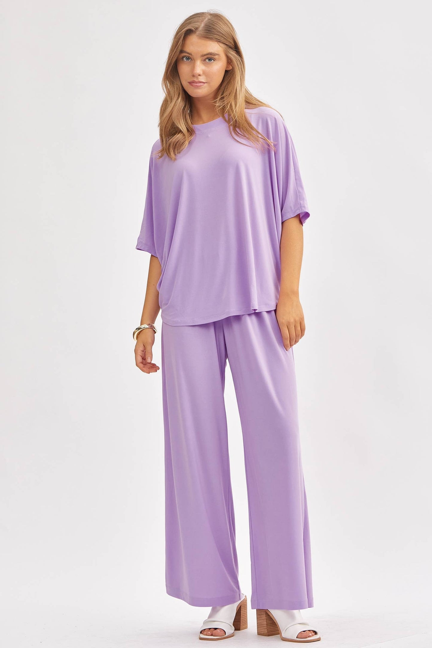 Dear Scarlett - Flowy Top + Wide Leg Set TRVSET-COASTAL: Royal Blue / L