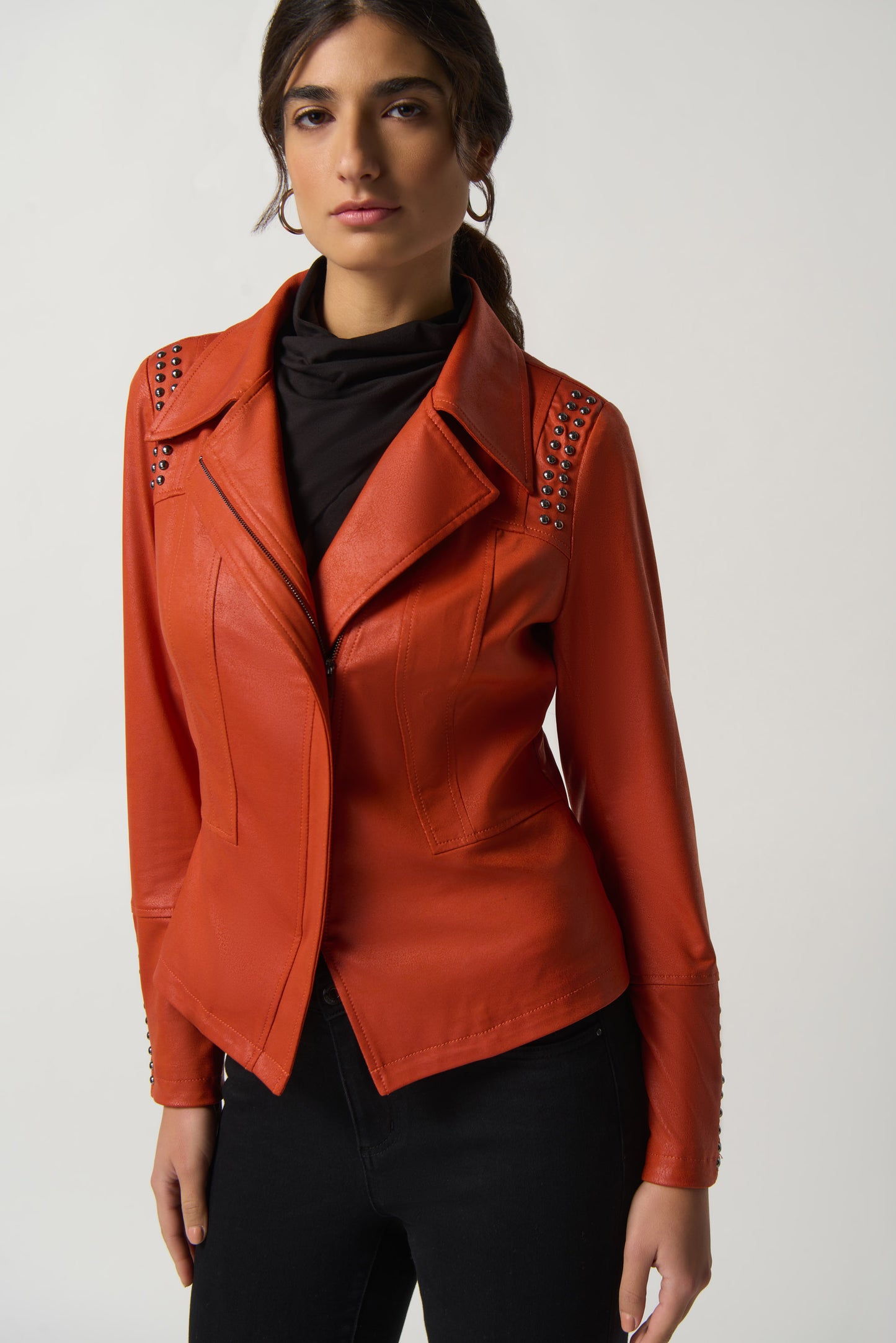 Joseph Ribkoff Studded Moto Jacket