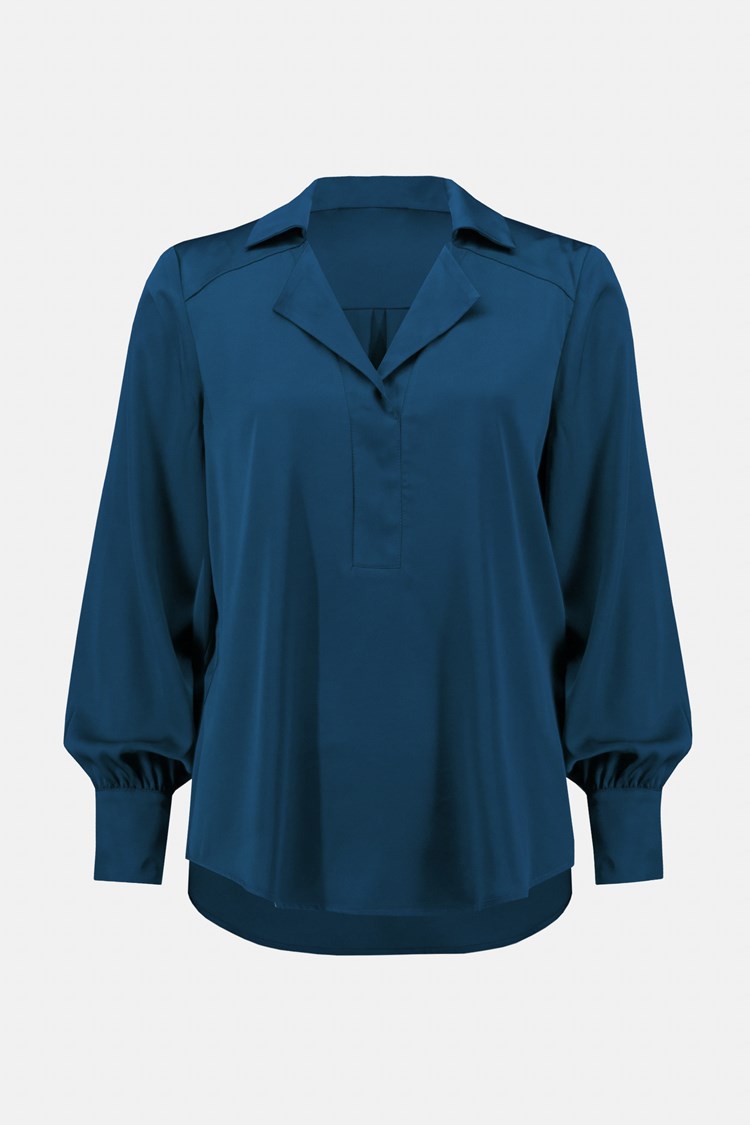Joseph Ribkoff Notched Collar Satin Blouse
