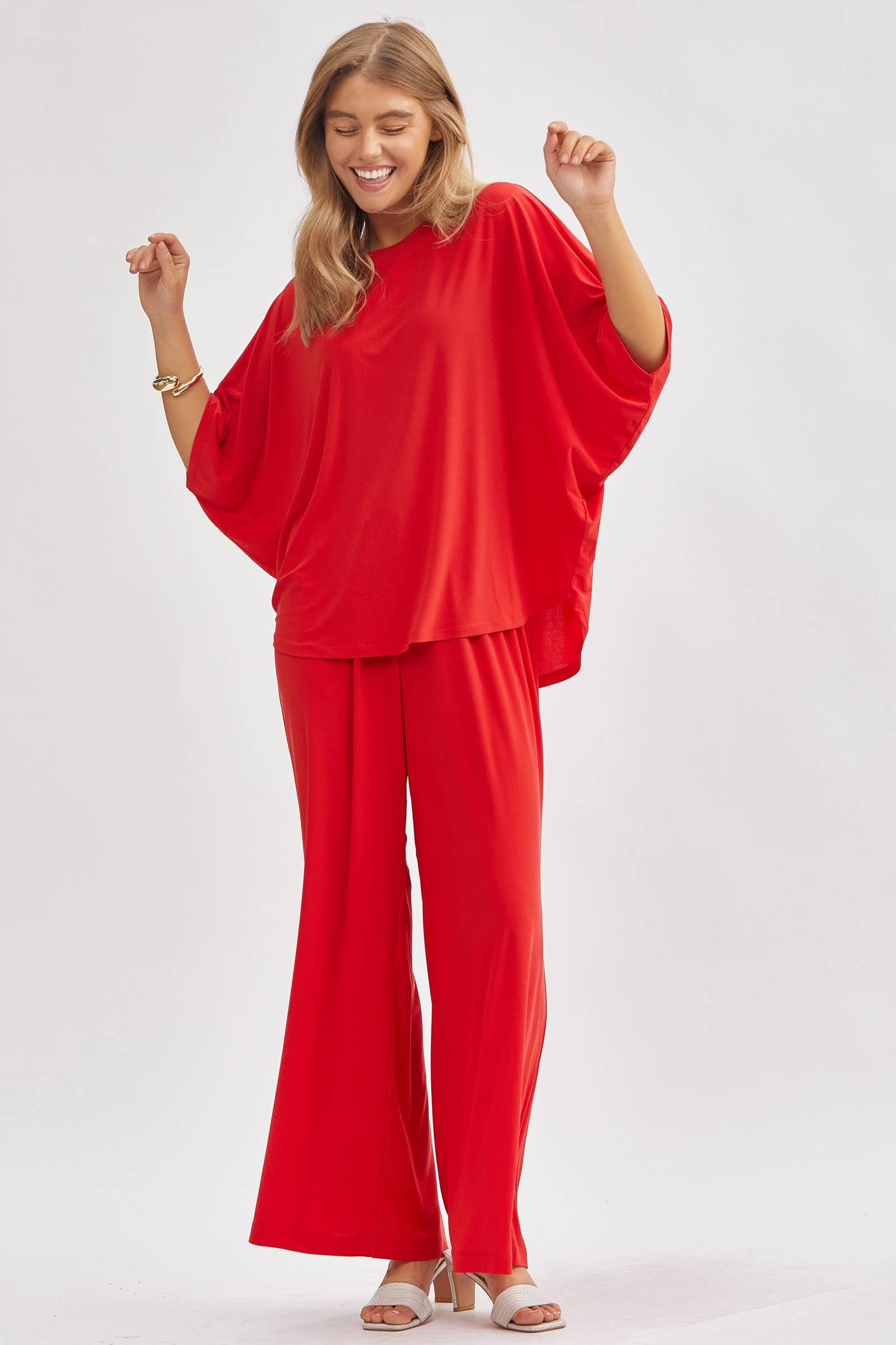 Dear Scarlett - Flowy Top + Wide Leg Set TRVSET-COASTAL: Royal Blue / L