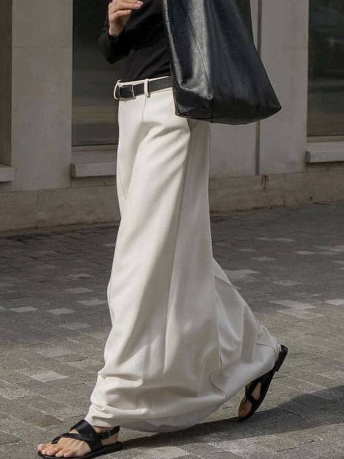 UZ Wholesale Store - Chic Solid Color H-Line Skirt: WHITE / M