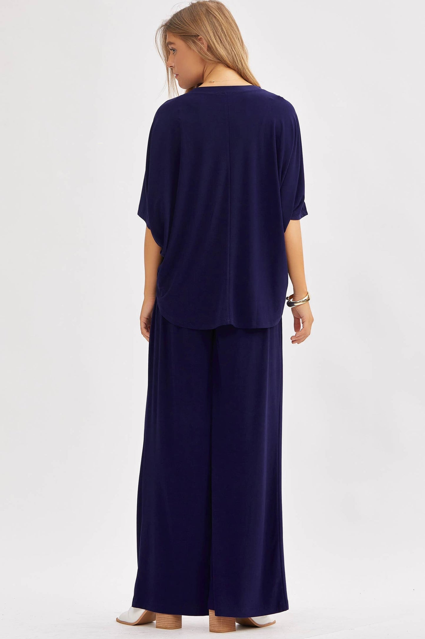 Dear Scarlett - Flowy Top + Wide Leg Set TRVSET-COASTAL: Royal Blue / L
