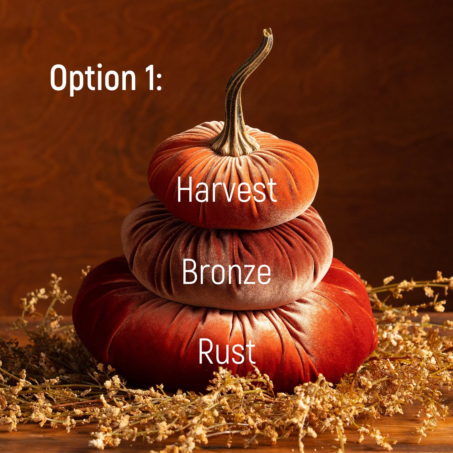 Your Heart's Content - Pumpkin Stacked Decor, Centerpiece Statement, Wedding Decor: Option 2: Gold Rust Olive