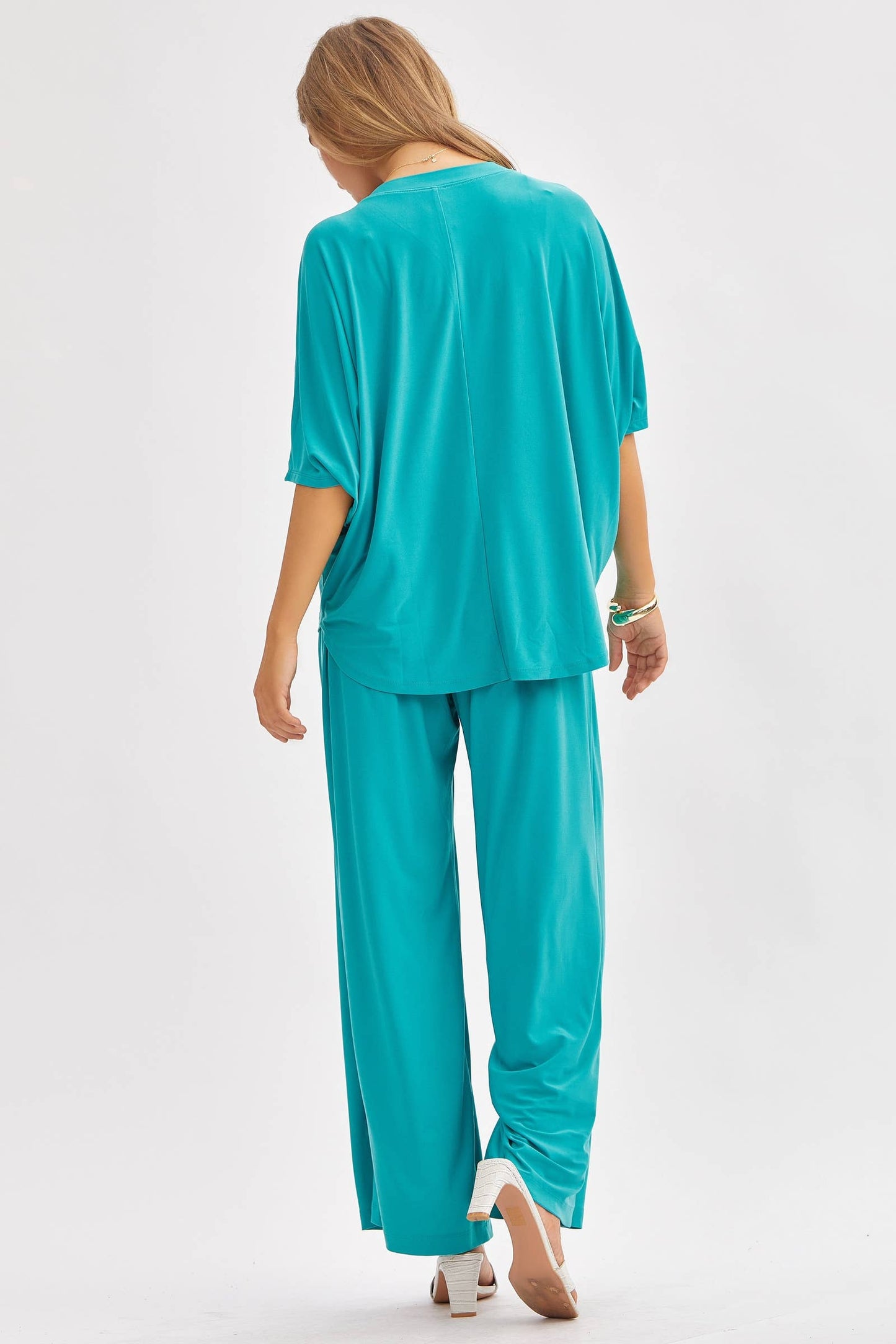Dear Scarlett - Flowy Top + Wide Leg Set TRVSET-COASTAL: Royal Blue / L