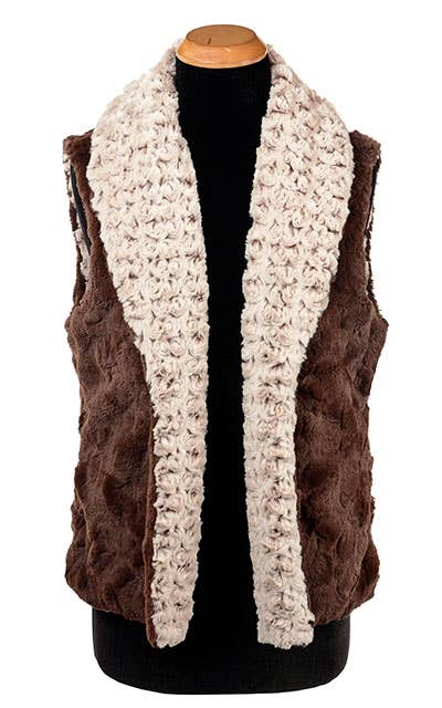 Shawl Collar Vest - Reversible Only 4 available: Medium / khaki / Cuddly Ivory