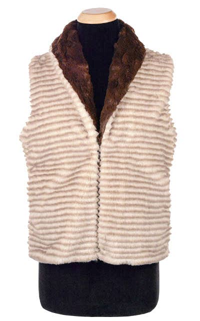 Shawl Collar Vest - Reversible Only 4 available: Medium / khaki / Cuddly Ivory