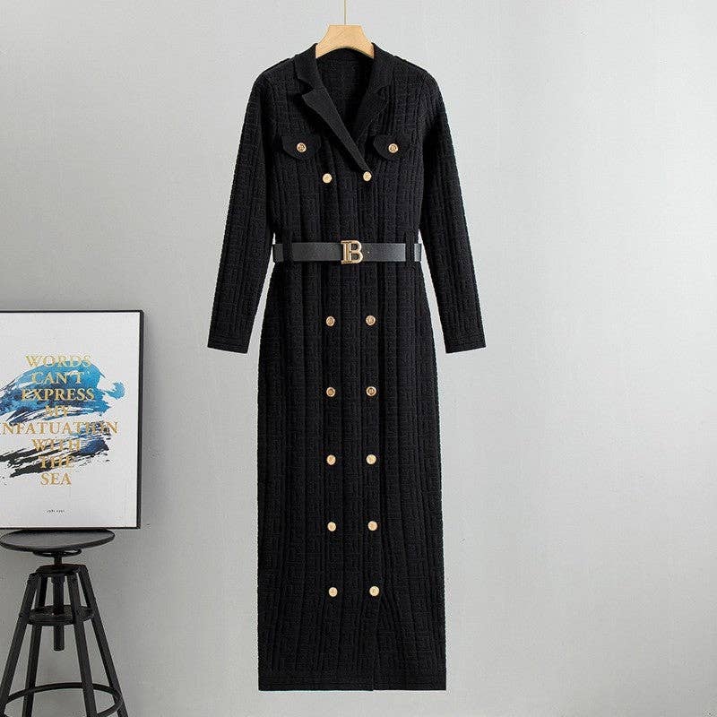 UZ Wholesale Store - Solid Color High Waist Slim Fit Bodycon Knitted Dress: Apricot / One_size