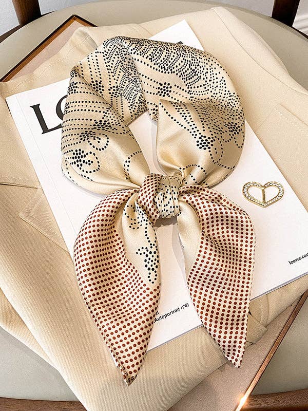 U.Z. Polka-Dot Leisure Fashion Scarf: BEIGE