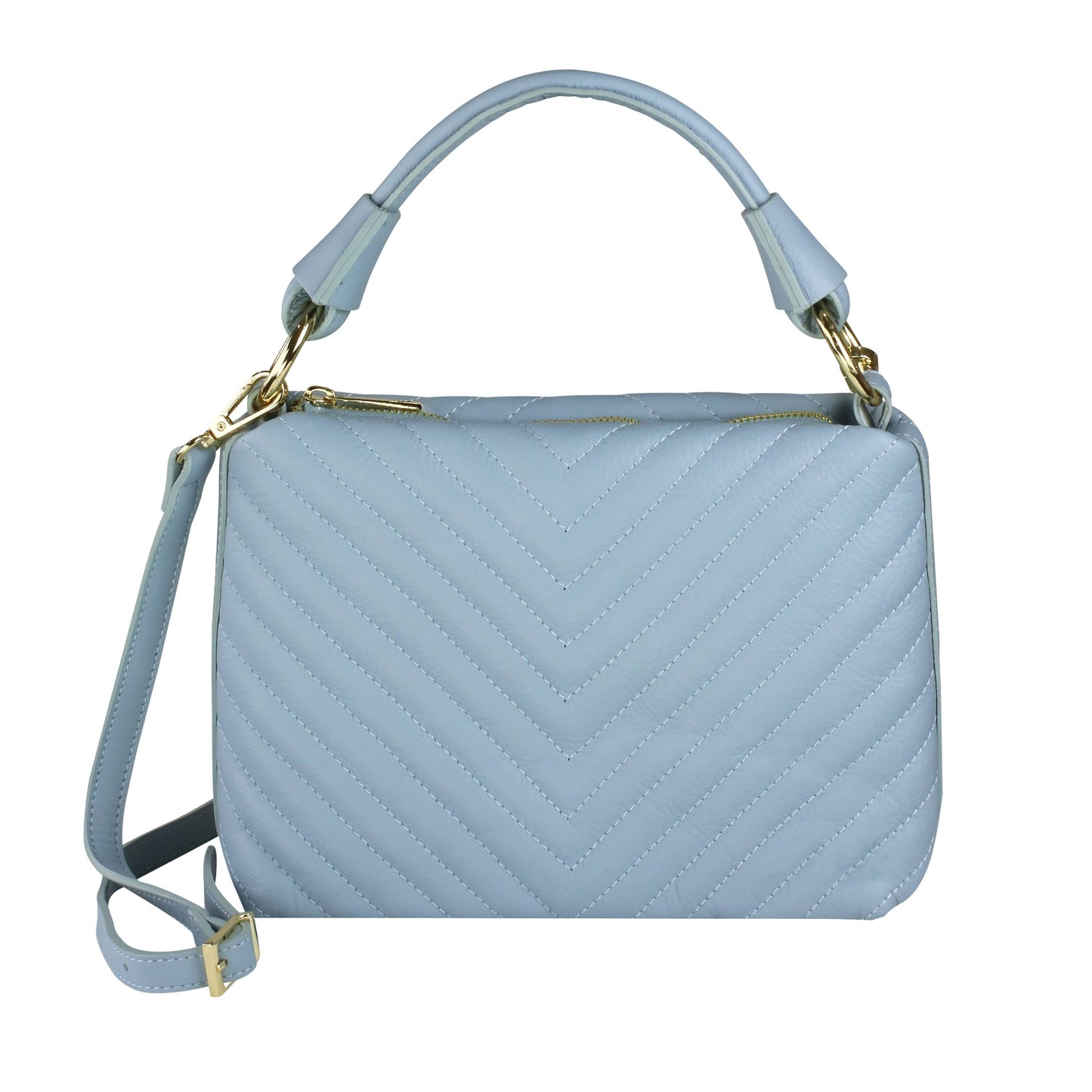 Cobblestone Living ( Bianca Quilted Leather Top-Handle Bag: Black)