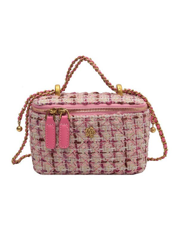 UZ Wholesale Store - Chains Geometric Zipper Crossbody Bags Bags Accessories Bags: PINK / LARGE SIZE