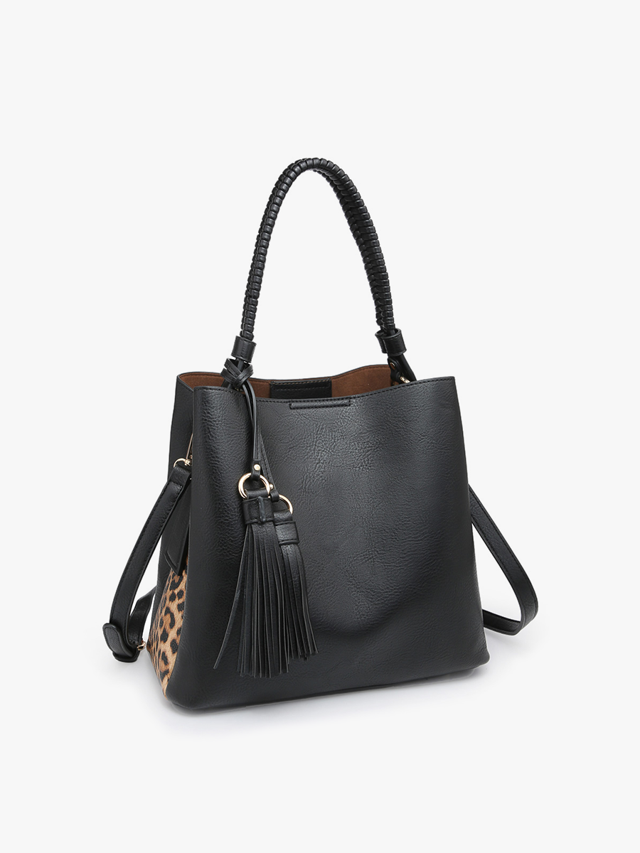 Jen & Co. - M1895 Olivia Animal Print Contrast Hobo