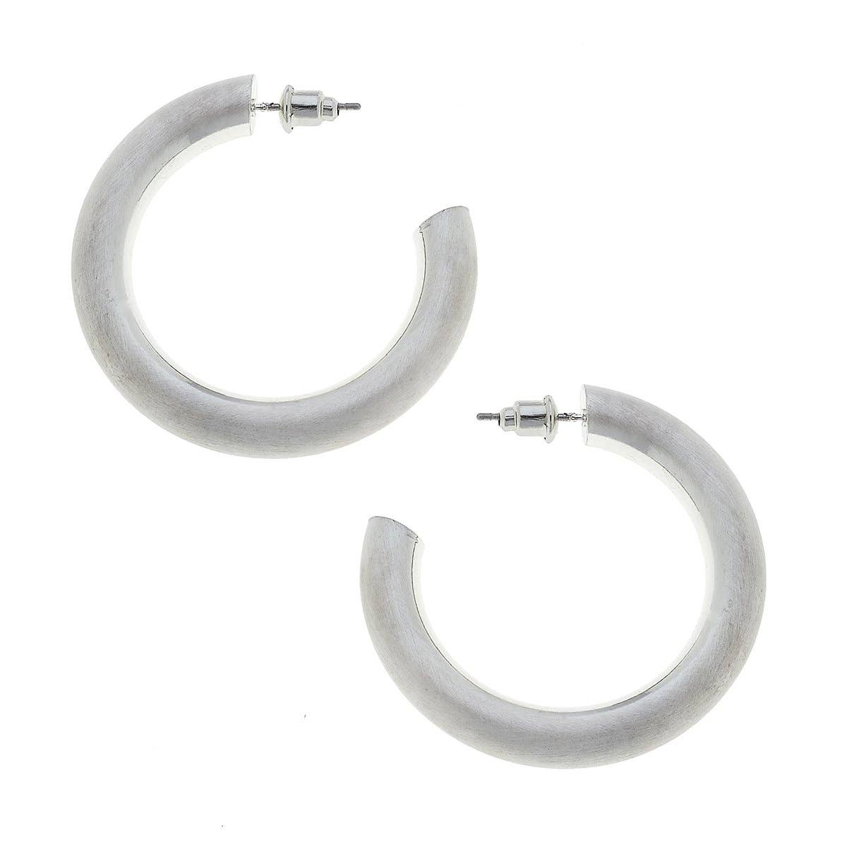 CANVAS Style - Isla Hoop Earrings in Satin Silver