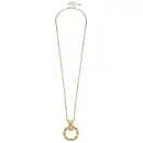 Nova Bamboo Pendant Statement Necklace in Worn Gold