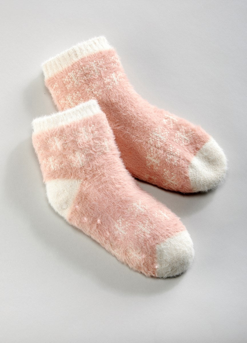 Eyelash Snowflake Sock Fully Lined with Sherpa