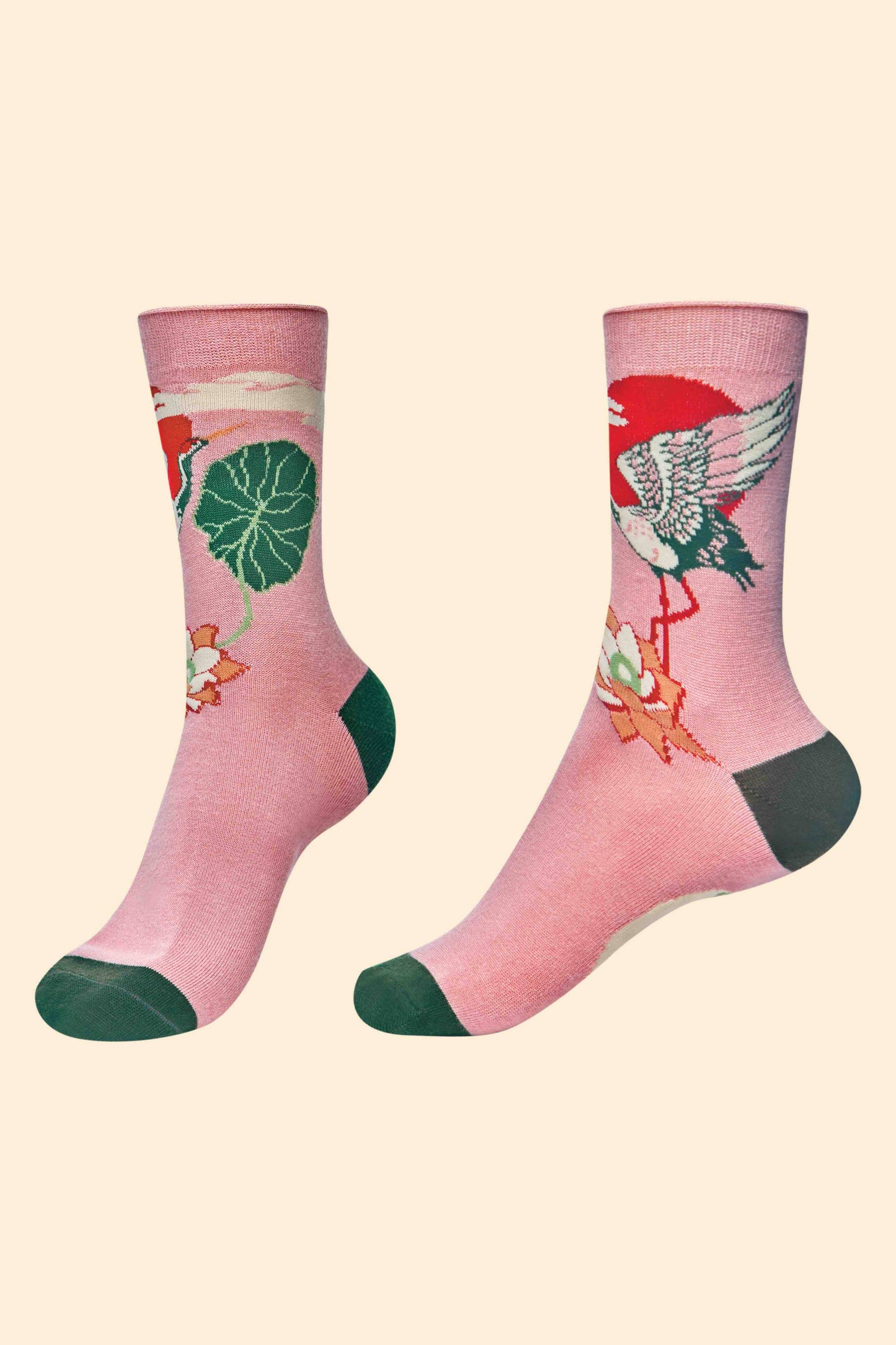 Powder Design inc - Crane at Sunrise Ankle Socks - Petal