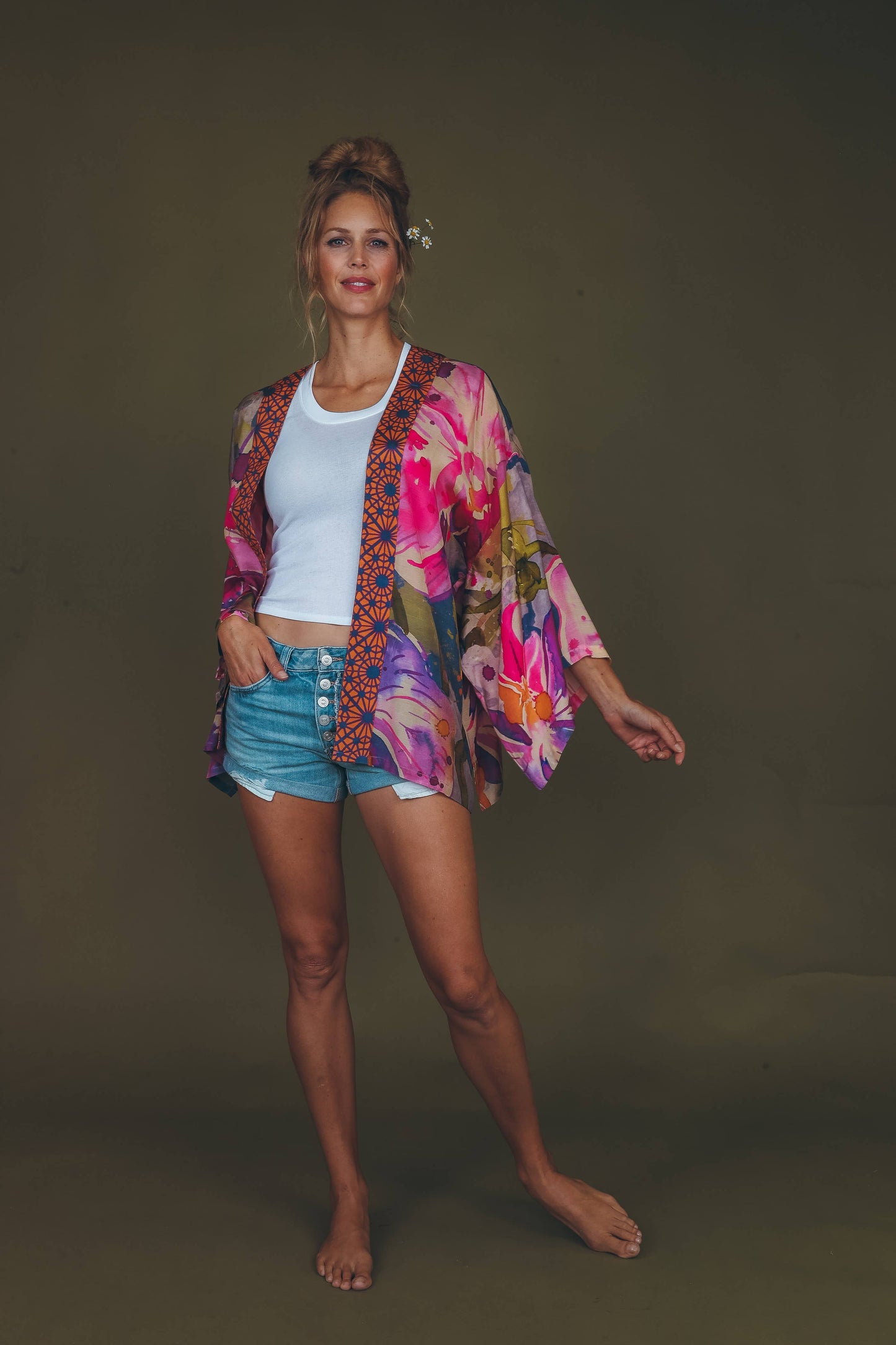 Powder Design inc - Denim Orchid Kimono Jacket