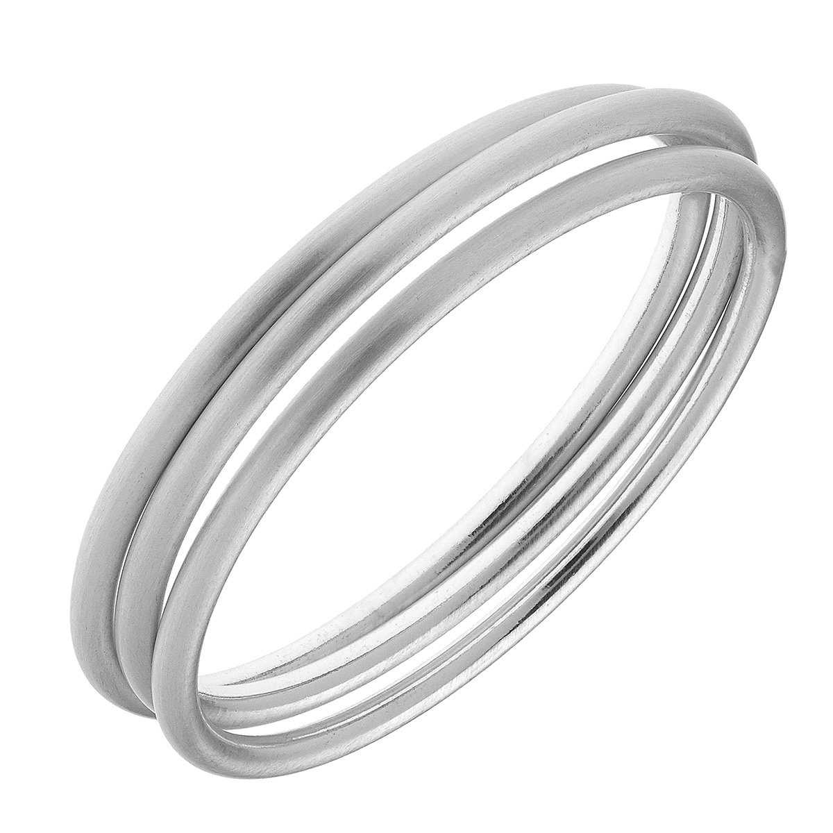 CANVAS Style - Isla Bangles in Satin Silver - Set of 3