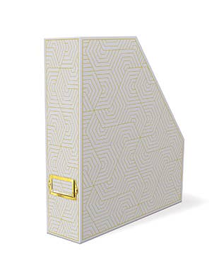 Punch Studio - Molly & Rex Magazine Holder -GEOMETRCS GRAY
