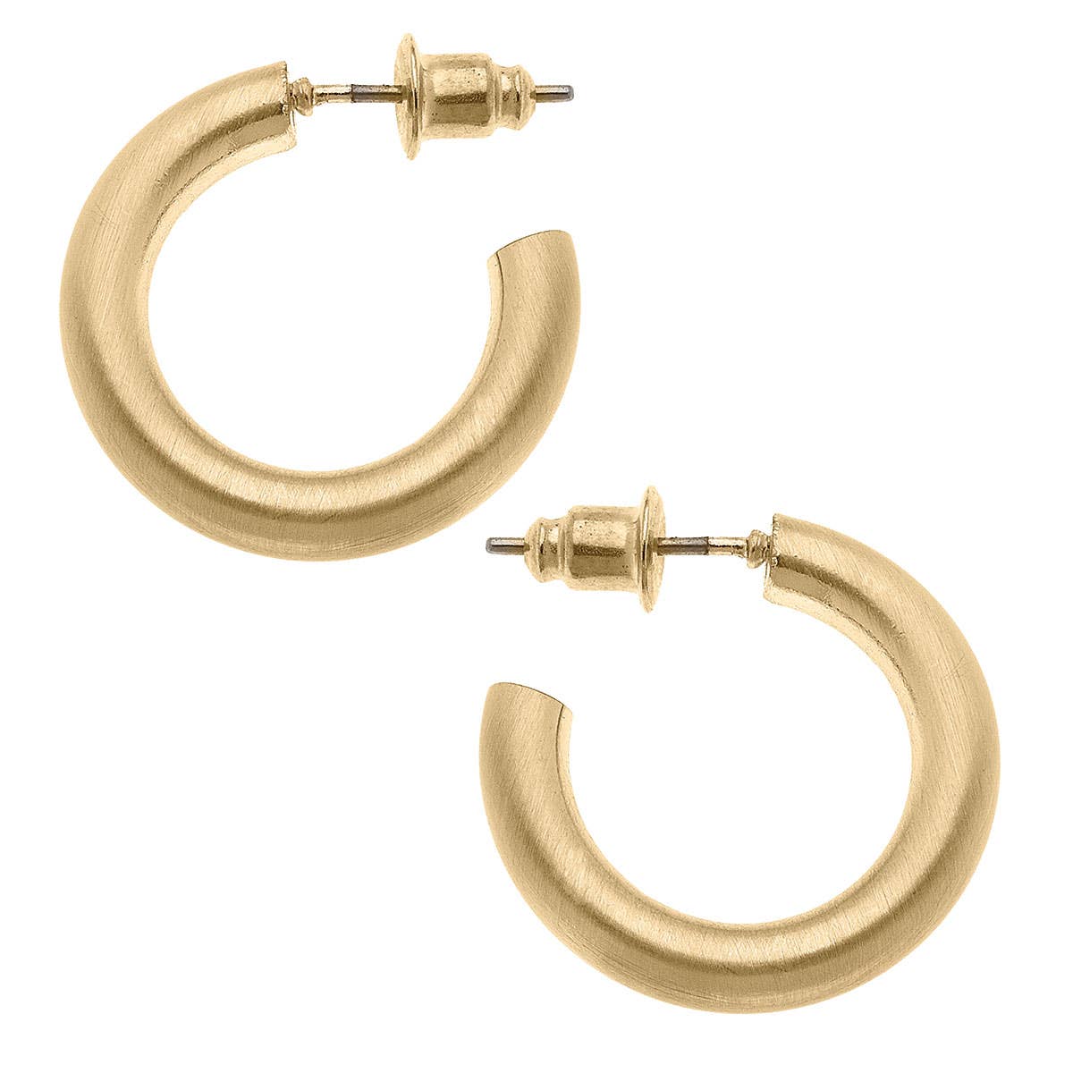 CANVAS Style - Célia Hoop Earrings in Satin Gold