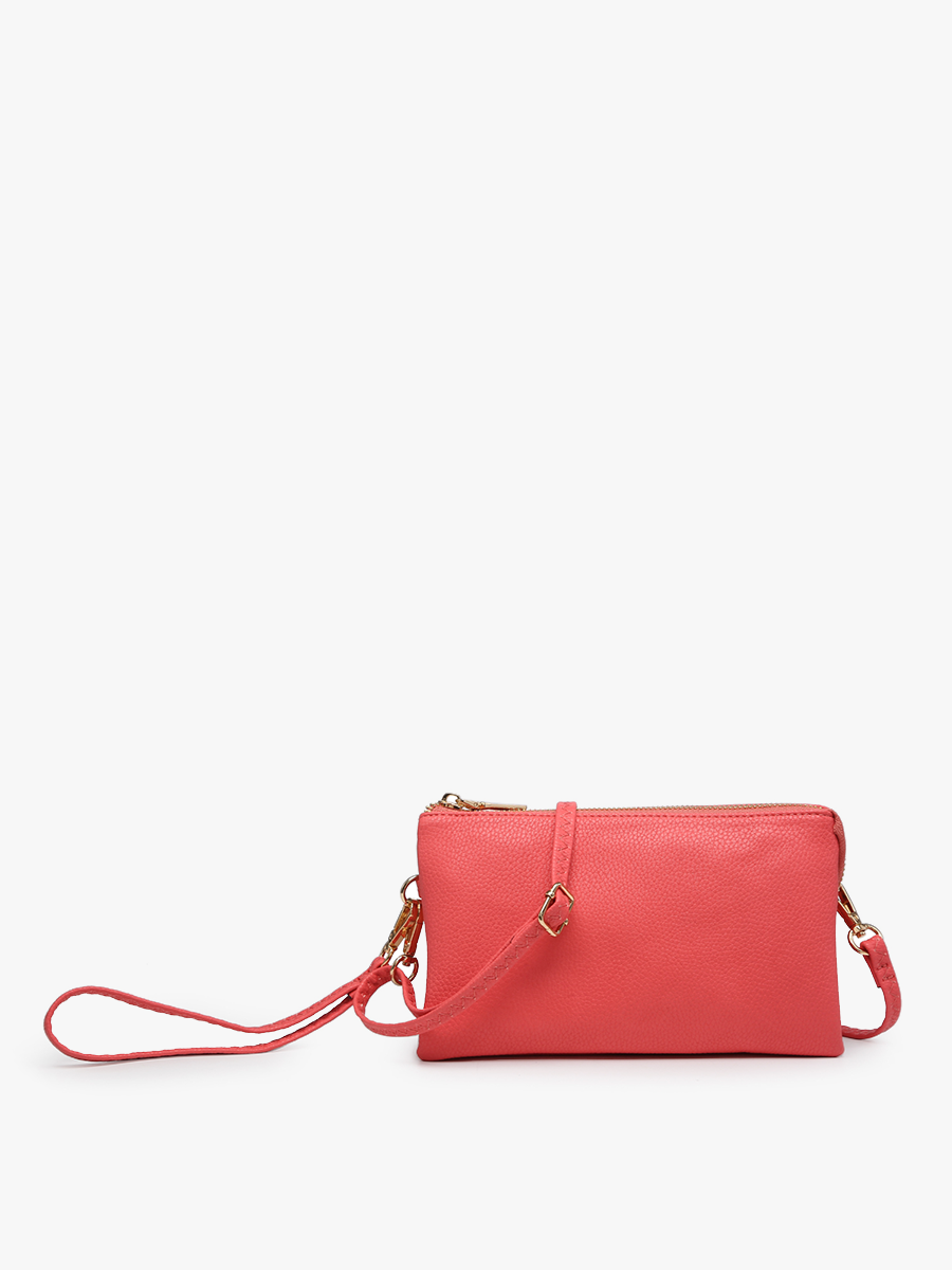 Jen & Co. - M013 Riley Monogrammable 3 Compartment Crossbody/Wristlet
