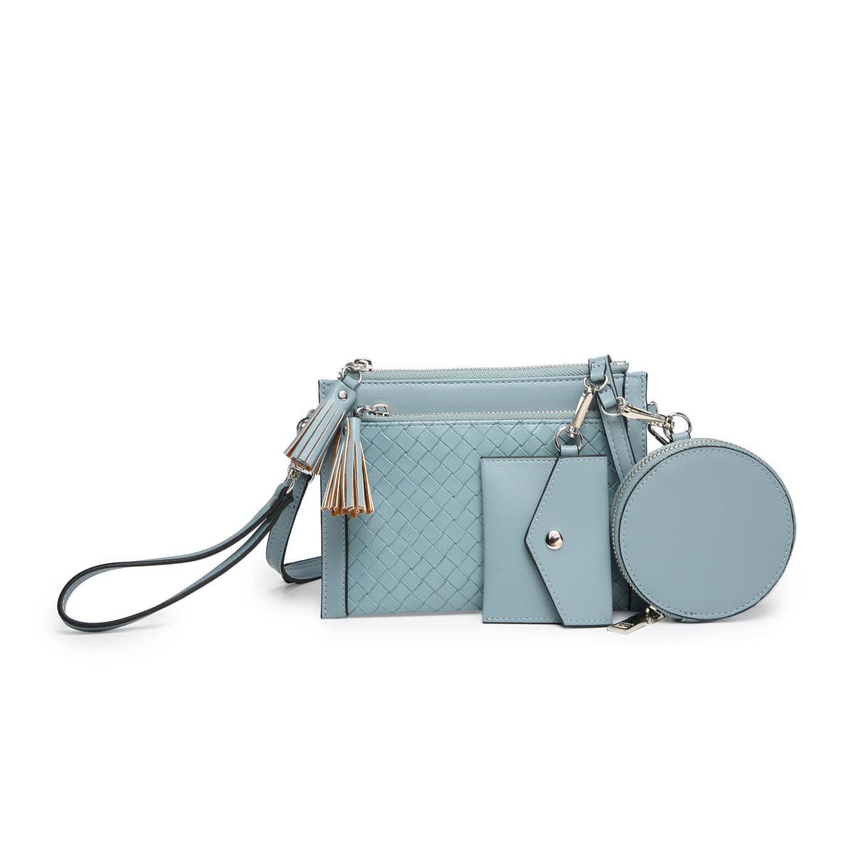 Jen & Co. - WL2083 Mirabel Woven Double Zip Crossbody/Wallet w/ Pouches