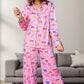 Pocketed Printed Top and Pants Lounge Set