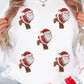 Beige Glitter Santa Claus Graphic Drop Shoulder Christmas Sweatshirt